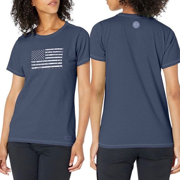 Life Is‎ Good Crusher Tee USA Graphic Short Sleeve Size Medium - Picture 1 of 12